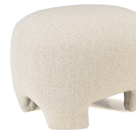 LEOPOLD - Designpoef nr. 1 van beige fijne bouclé stof LEOPOLD